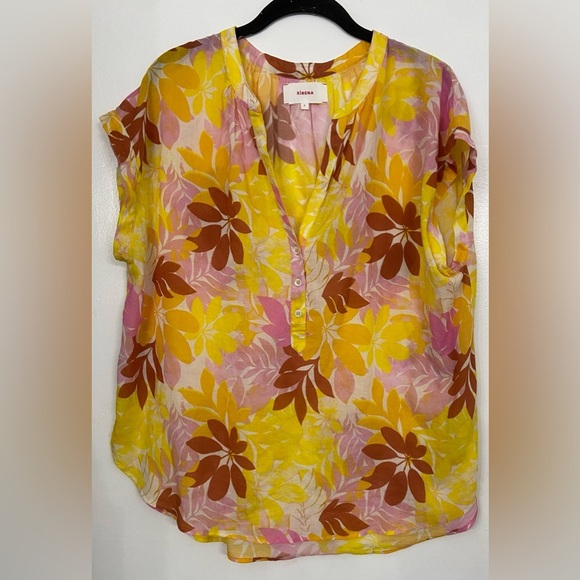 Xirena Sam Short Sleeve Top Pink Lemonade Size Small - Picture 2 of 6